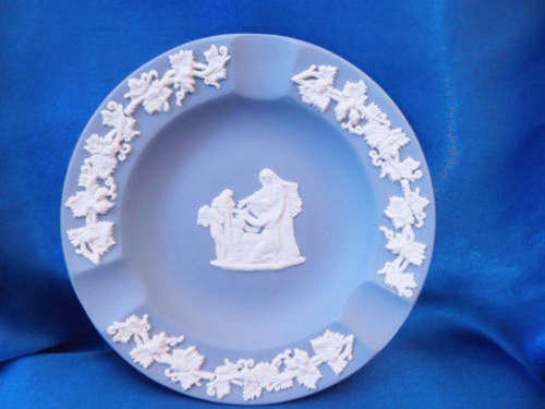 Vintage Wedgwood Jasper Blue Round Dish  #