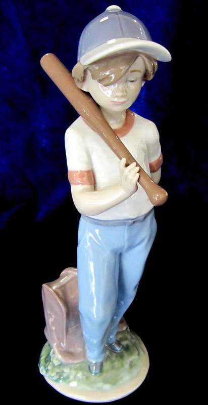 LLADRO #7610 CAN I PLAY? BRAND NIB BOY BASEBALL BAT RARE