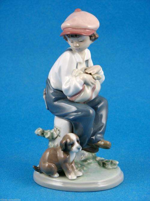 My Best Friend - Boy Running Away w Puppy Dog - Retired Figurine by Lladro #5401