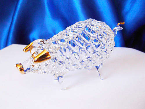 Very Unusual Hand Blown large Pig with Latus Work