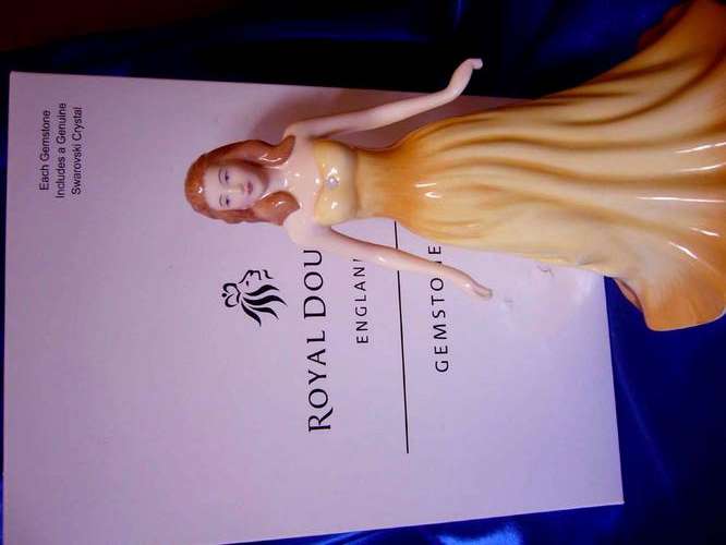 **** Royal Doulton Lady from the  Gemstone  Collection " Opal "  October ****