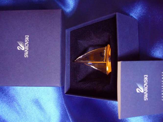 Swarovski Crystal sailing yacht with gold plated hull