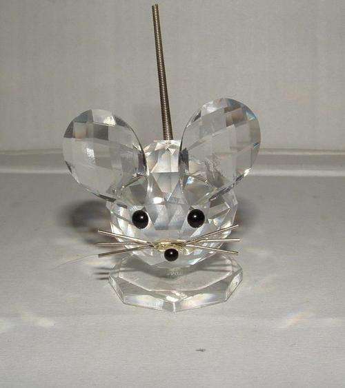 Retired Swarovski Cut Glass Crystal Small Mouse Rare
