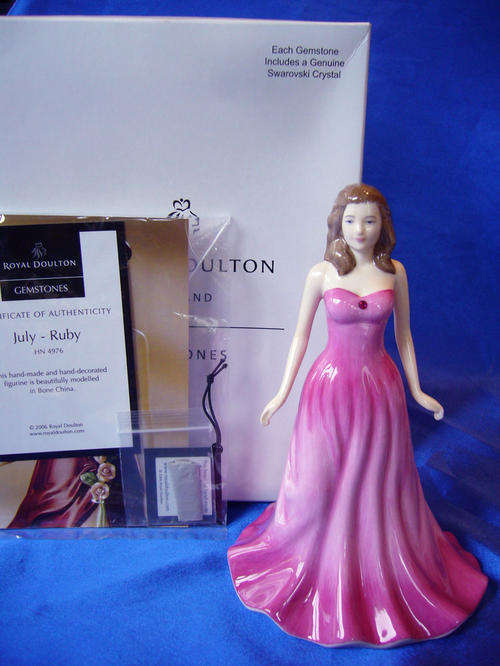 Royal Doulton Lady from the  Gemstone  Collection ` Ruby ` July #