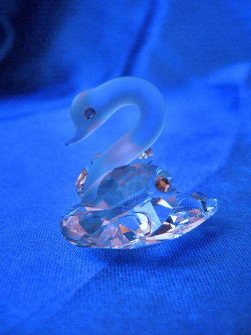 Stunning Cut Glass Austrian Crystal  Swimming swan