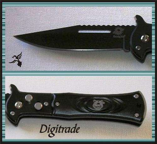 ZODIAC FLICK BLADE KNIFE - Swift Self Defence Weapon - Belt Clip - *** LOCK BLADE ***