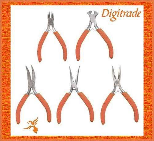 5 PIECE SPRING LOADED MINI PLIER SET - Ideal for hobbies & crafts like Beading, Jewelry and Mosaic.