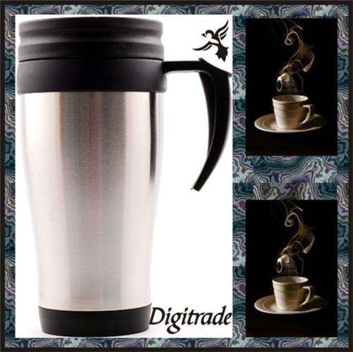 THERMAL MUG - DOUBLE WALL!! - Stainless Steel with insulated lid - 450ml - ** Top Quality **