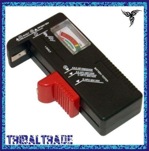 BATTERY TESTER - Save yourself time & money ----> Check that battery quickly! - 1.5V and 9V Tester.