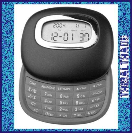 SLIDING CALENDER CALCULATOR WITH WORLD TIME & ALARM CLOCK - Very Useful Gadget - WOW!!