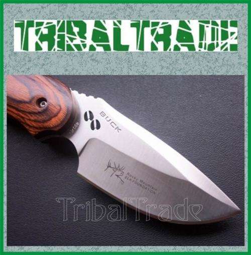 2 to GO!! BUCK Rocky Mountain Elk Foundation KNIFE - Fixed Blade - Nylon Sheath - SNAP FRIDAY!!