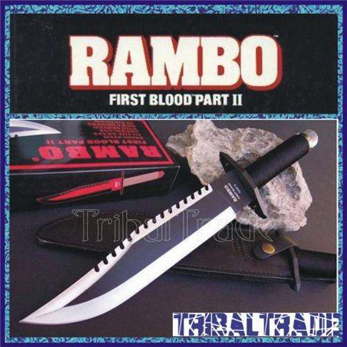 RAMBO II FIRST BLOOD FIXED BLADE KNIFE - COLLECTORS ITEM - Solid 390mm Length - GRAB IT NOW!!!