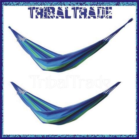 2 to GO!! RAINBOW STRIPED CANVAS HAMMOCK - DURABLE - Carry bag - CAMP IN STYLE!!