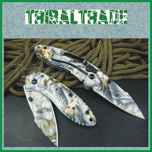 GERBER X04 CAMOUFLAGE FOLDING POCKET KNIFE - Stainless Steel Blade - Aerospace Aluminium Handle.