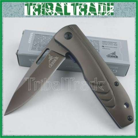 GERBER X20 FOLDING KNIFE - Titanium Surface Coated Blade - Liner Lock & Belt Clip!