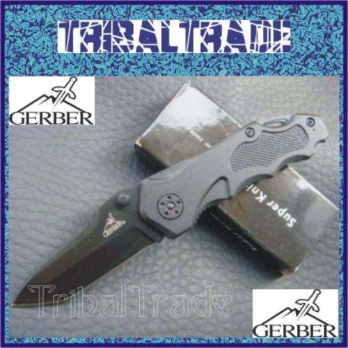 6 to GO!! GERBER "1405" STEEL POCKET FOLDING KNIFE - Thumb Assisted Blade with Liner Lock - SOLID!!
