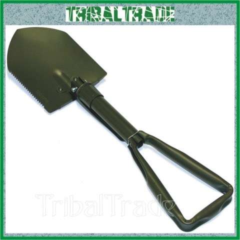 2 to Go!! COMPACT CAMPING / TRAVEL / MILITARY FOLDING SHOVEL - Spade, Dibble Pick, Saw - GREAT ITEM!