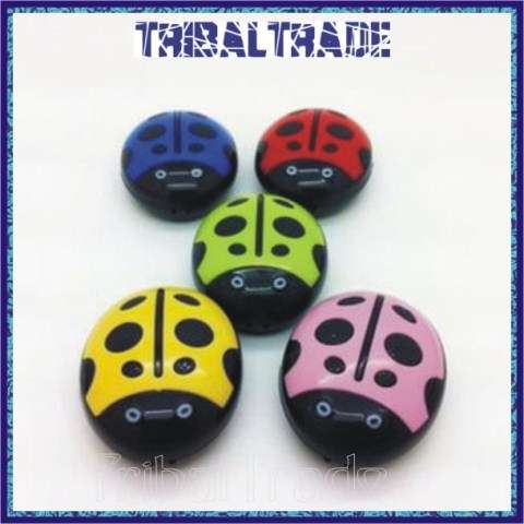 4 x BEETLE / LADY BUG MP3 PLAYERS! - USB cable and Earphones - Supports 2,4,8 Gb Micro SD card!