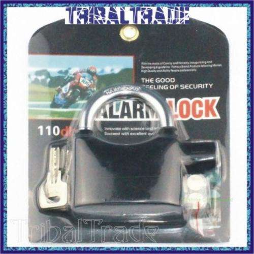 110db ALARM SIREN LOCK - Alarms when tampered with - HARDENED STEEL SHACKLE - Be Safe! 3 to Go!!
