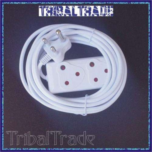 5m EXTENSION CORD with a TWO-WAY MULTI-PLUG - 10A, 250V PLUG - QUALITY ELECTRICAL CORD!!