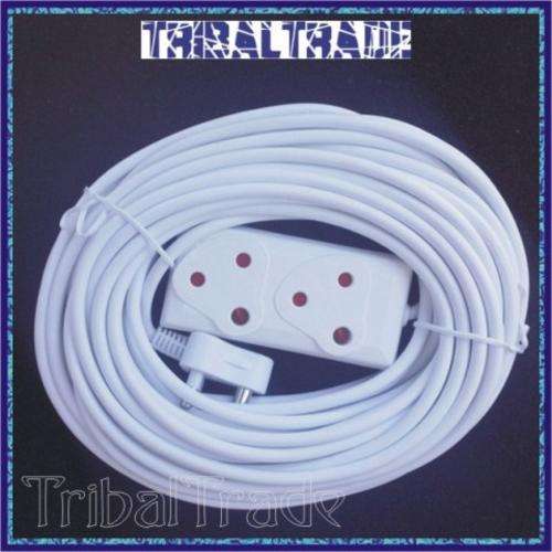 20m EXTENSION CORD with a TWO-WAY MULTI-PLUG - 10A, 250V PLUG - QUALITY ELECTRICAL ACCESSORY!!