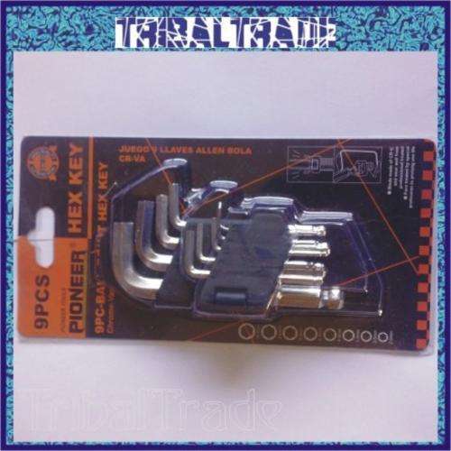HEX KEY SET - 9 PIECE BALL POINT - CHROME VANADIUM - High Quality - 10 Sets to Go!!