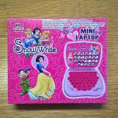 SNOW WHITE MINI LAPTOP TOY - Teaches numbers 1 - 10, Alphabets, Matching Words, Spelling. ONLY ONE!