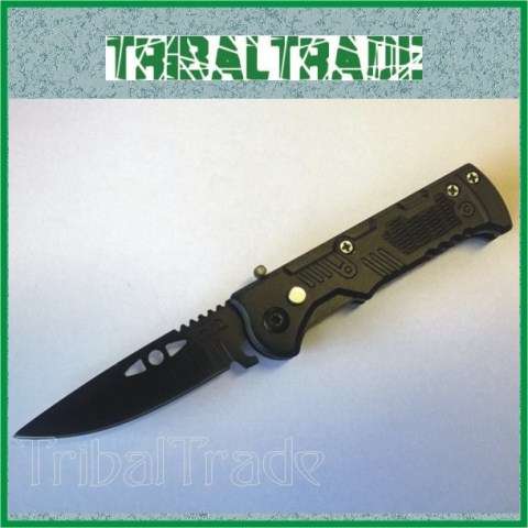 BLACK BEAVER FLICK KNIFE - Safety Lock Mechanism.