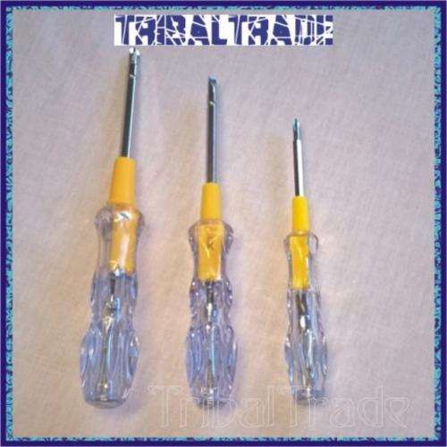 ELECTRONIC TESTER SCREWDRIVER SET - 3 Piece - High Quality - 8 AVAILABLE!!