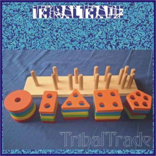 EDUCATIONAL WOODEN TOYS - Shapes, Colours, Numbers - Improves Learning Ability!! SALE!!