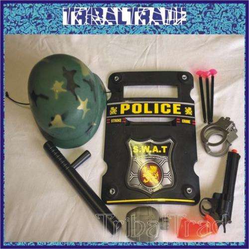RIOT POLICE SET - Helmet, Shield, Gun, Cuffs, Tonfa, Grenade!! - Your Boy will love this!! BIG SALE!