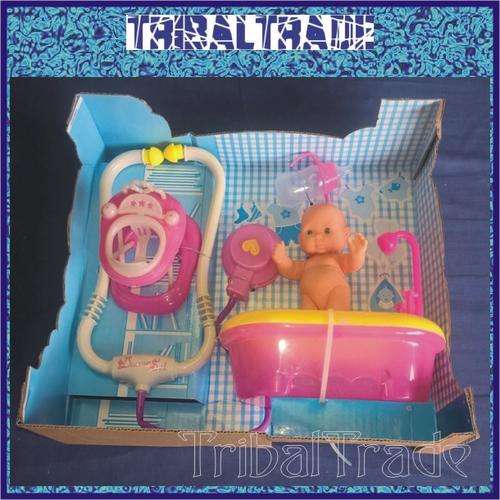 LOVELY BABY DOLL SET - Baby Doll, Bath, Walking Ring, Bottle, Doctor Set - GREAT GIFT!!
