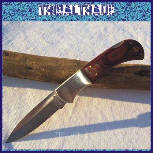 GRAND WAY HEAVY POCKET LOCK KNIFE - Sturdy Blade - Light Brown Grain Wooden Handle - HUGE SALE!!