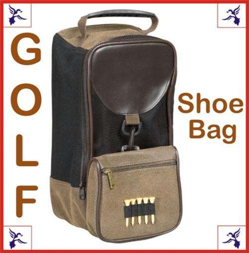 BALTIMORE GOLF SHOE BAG - Aboglan simulated leather and mesh - Detachable pouch.