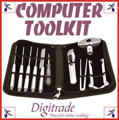 COMPUTER TOOLKIT - 13 Piece in a canvas case - For all that funny tips and hard to reach places!