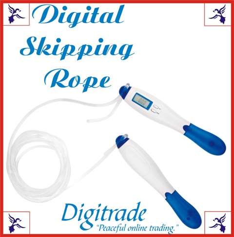 DIGITAL SKIPPING ROPE - Calculates calories burned, rotations and kilometres done.