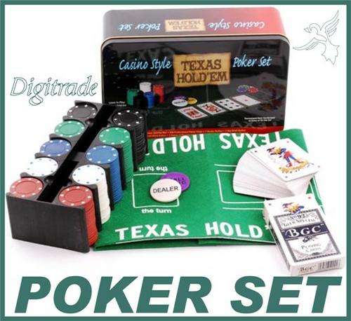 TEXAS HOLD'EM POKER SET - Hours of fun with friends and family! CRAZY START!!