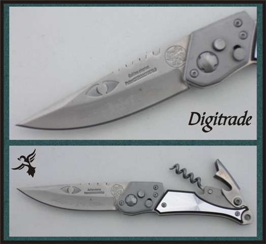KATO CREEK Camping/Outdoor Flick blade Pocket Knife - BOTTLE OPENER & CORKSCREW!!!