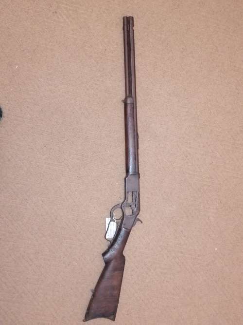 44 WCF 1873 Winchester Laver Action Gedeaktifeer de geweer met gun smit papier by