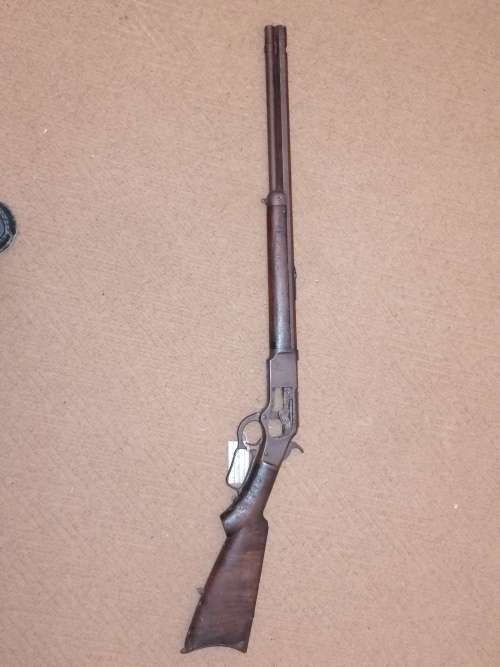 44 WCF 1873 Winchester Laver Action Gedeaktifeer de geweer met gun smit papier by