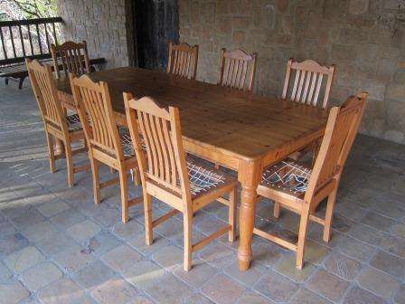 Oregon Pine Dining Room Suite with 8 chairs