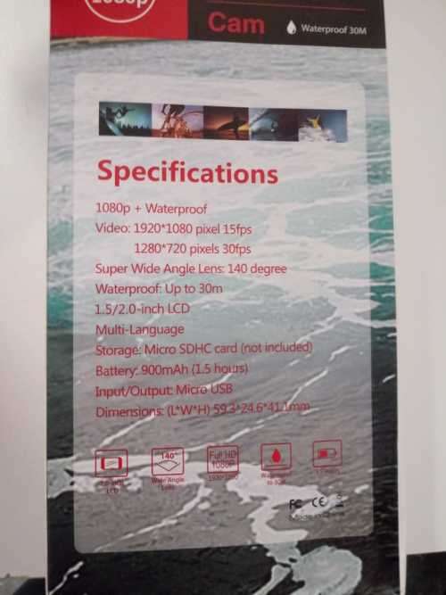 Waterproof HD Sports Camera 1080P - Silver