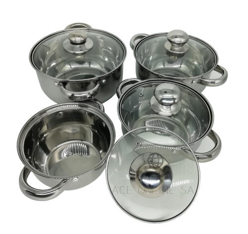 8 PIECE STAINLESS STEEL COOKWARE SET