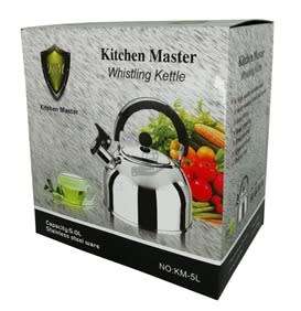 WHISTLING STAINLESS STEEL KETTLE - 3lt - SUITABLE TO USE ON STOVE OR FIRE