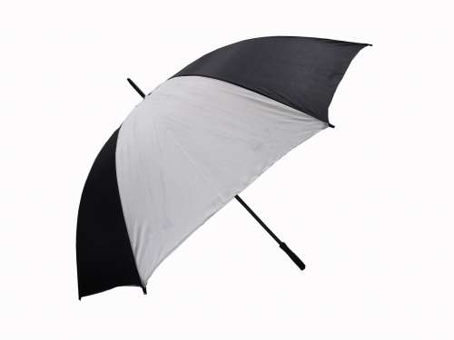 UMBRELLA (BLACK AND WHITE) 8 PANELS, WINDPROOF FIBREGLASS FRAME