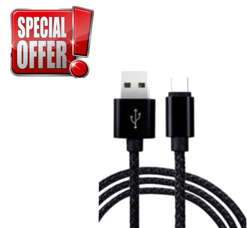 BRAIDED TYPE C CHARGING CABLE (VARIOUS COLOURS)