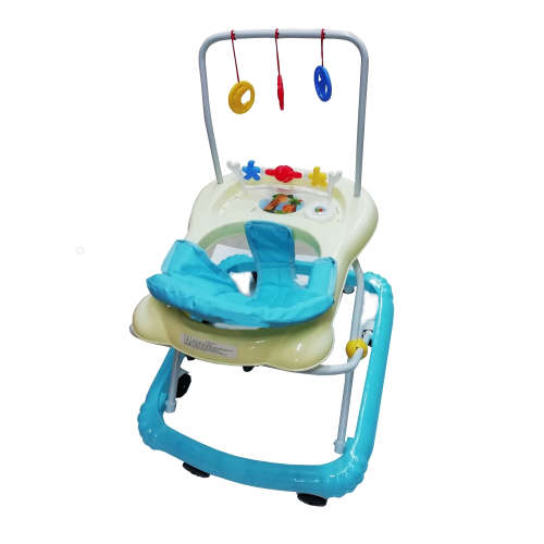 WALKING RING (BLUE) - EXTRA WIDE BASE - MULTI DIRECTIONAL WHEELS