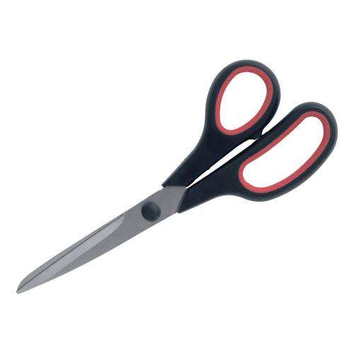 SCISSOR (BLACK AND RED) WITH RUBBER HANDLE