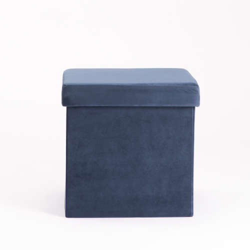 VELVET SINGLE OTTOMAN (NAVY)