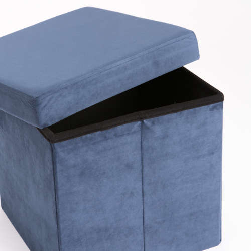 VELVET SINGLE OTTOMAN (NAVY)
